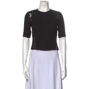 3.1 Phillip Lim linen blend short sleeve fitted top